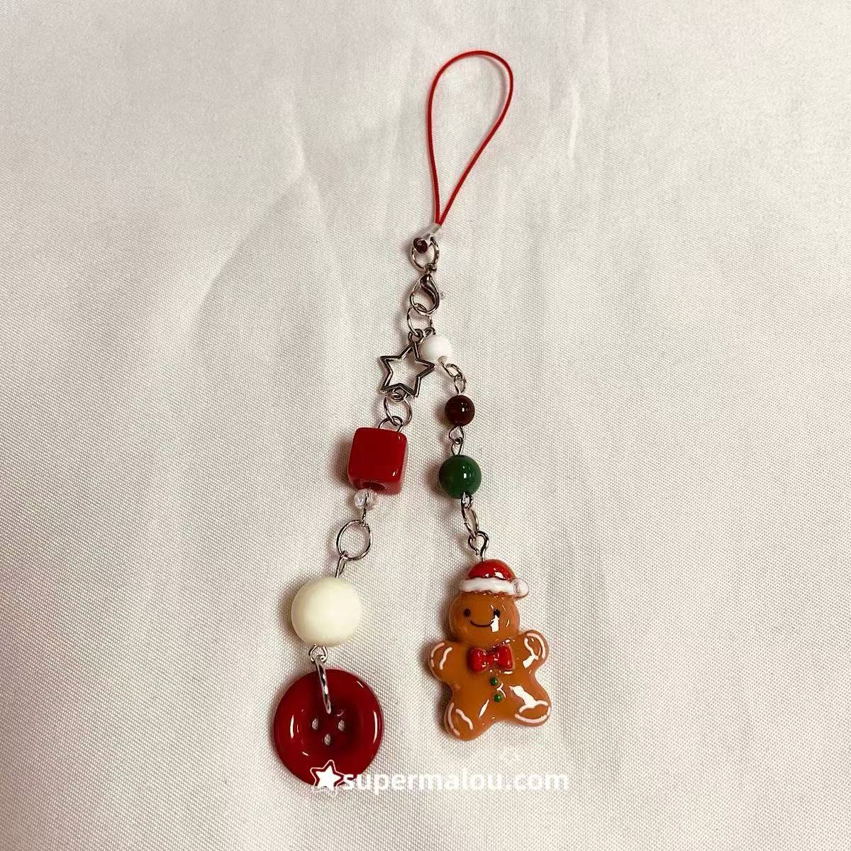 Vintage Cute Christmas Bear Keychain Pendant
