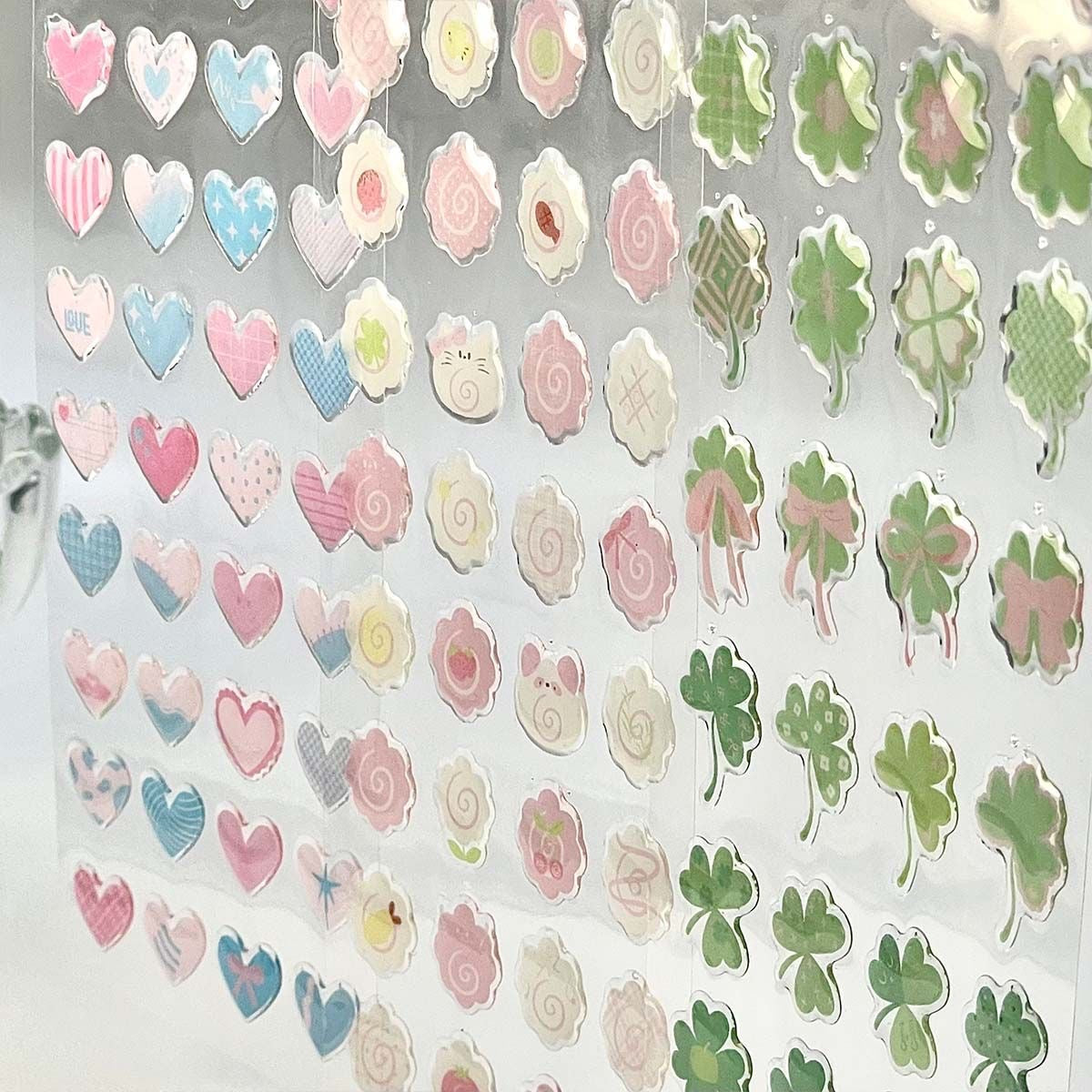3D Drip Rubber Clover Love Stickers