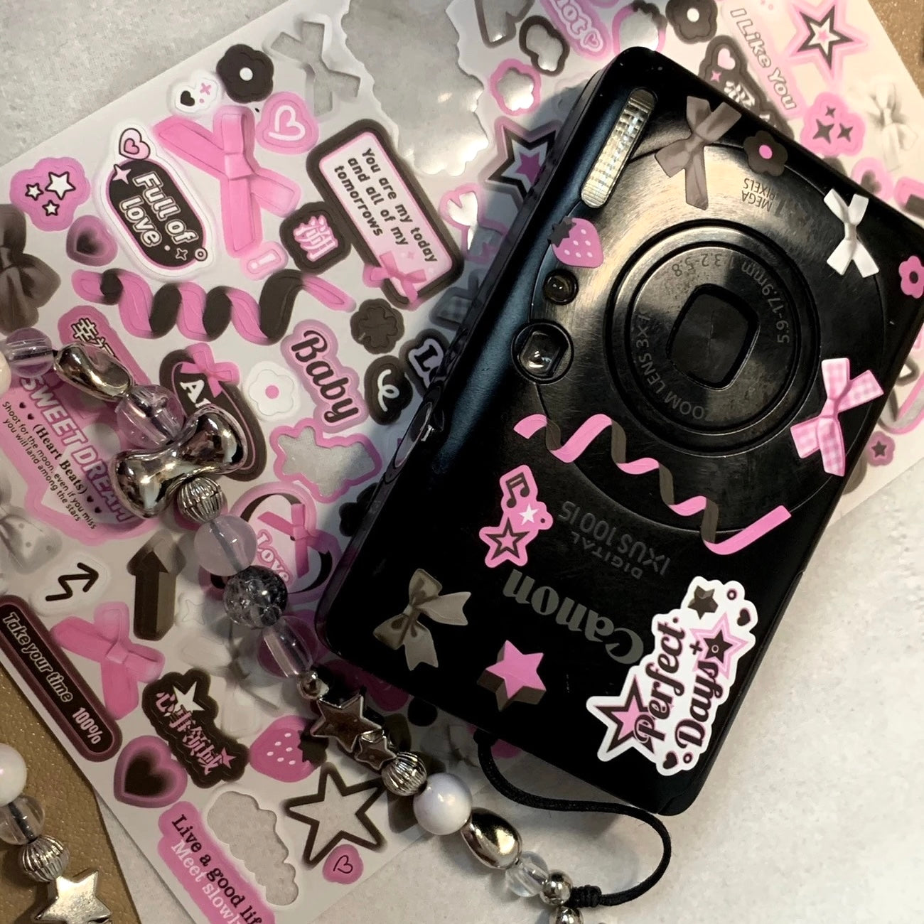 Sweet And Cool Black Pink Stickers