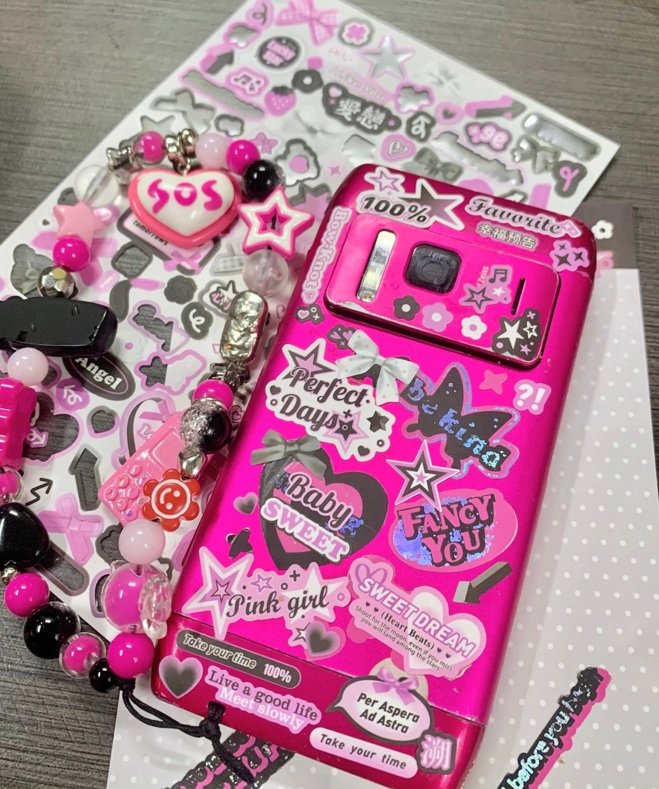 Sweet And Cool Black Pink Stickers