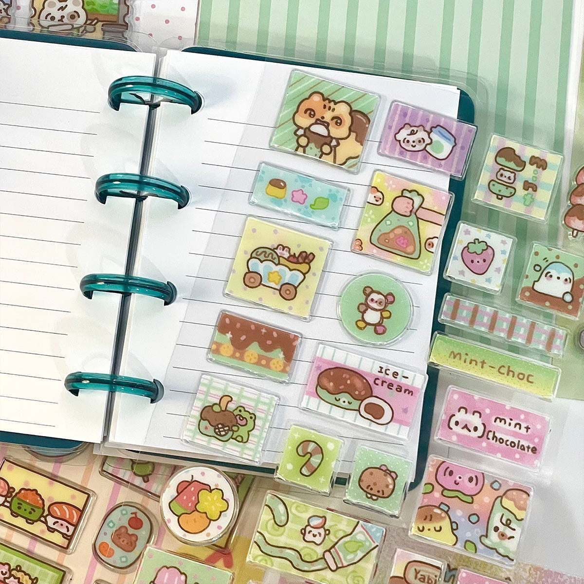 Cute 3D Drip Rubber Stamp Stickers