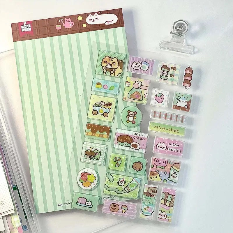 Cute 3D Drip Rubber Stamp Stickers