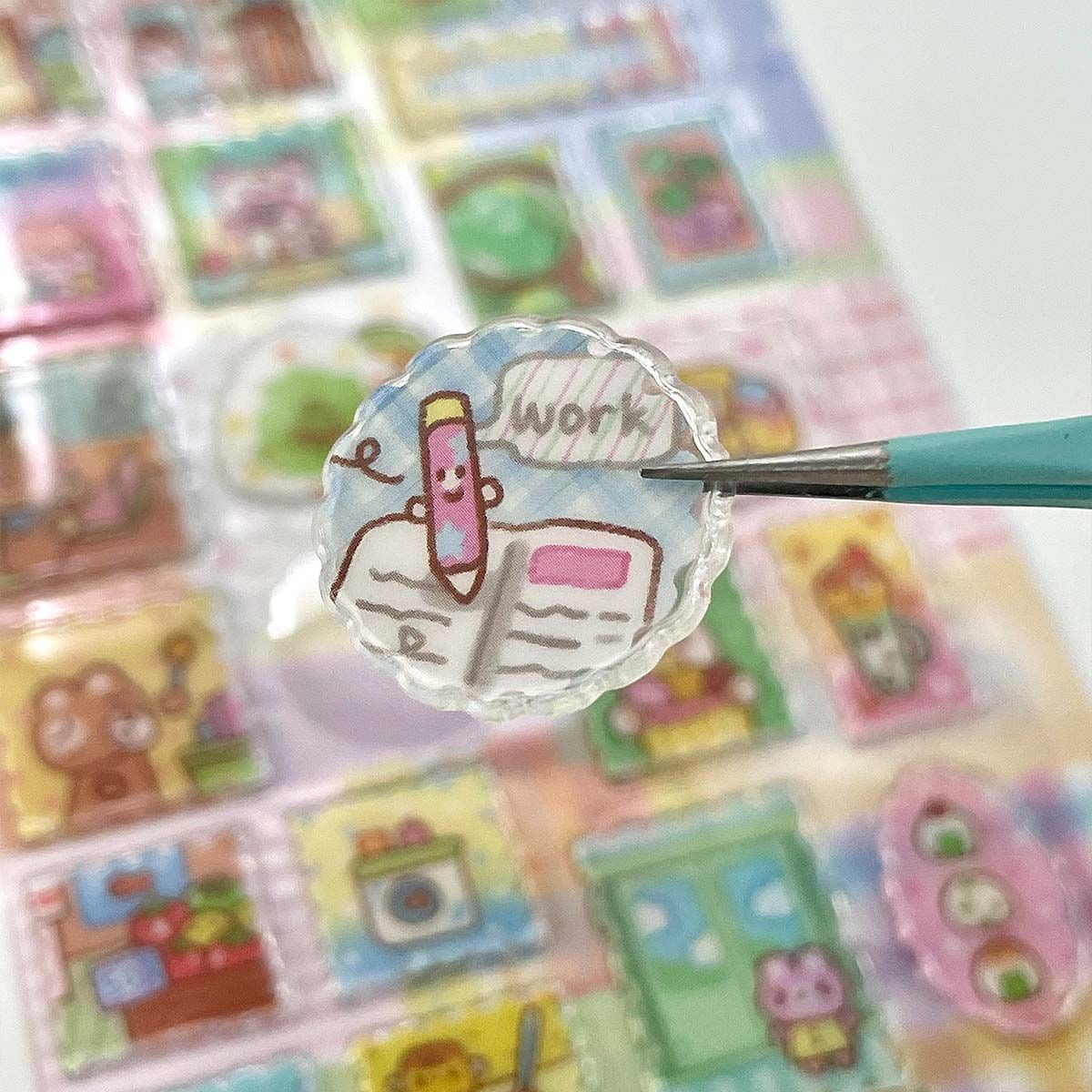 Cute 3D Drip Rubber Stamp Stickers