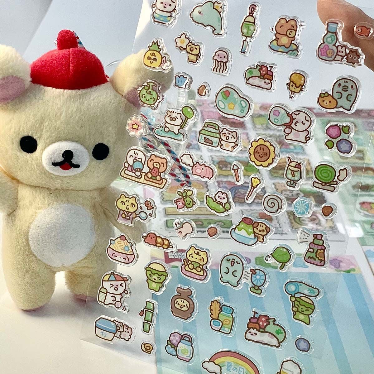 Cute 3D Drip Rubber Stamp Stickers
