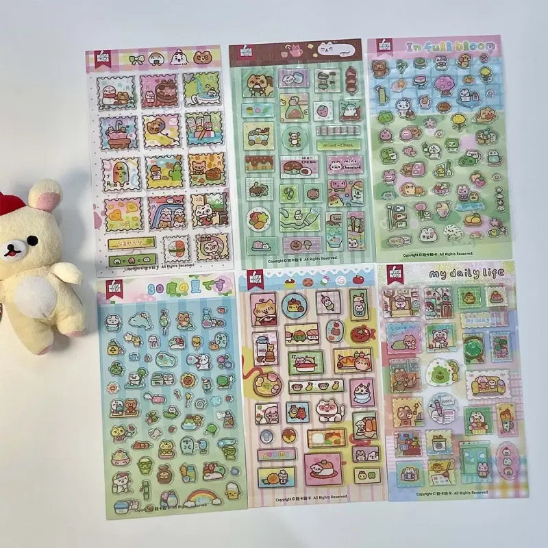 Cute 3D Drip Rubber Stamp Stickers