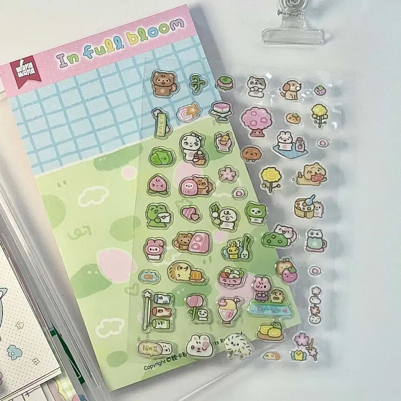 Cute 3D Drip Rubber Stamp Stickers