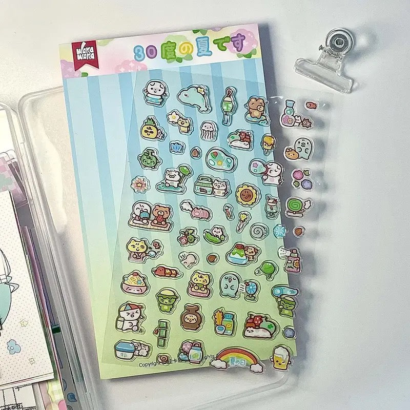 Cute 3D Drip Rubber Stamp Stickers