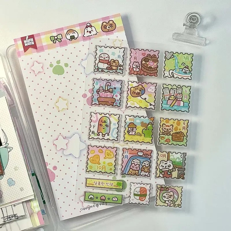 Cute 3D Drip Rubber Stamp Stickers