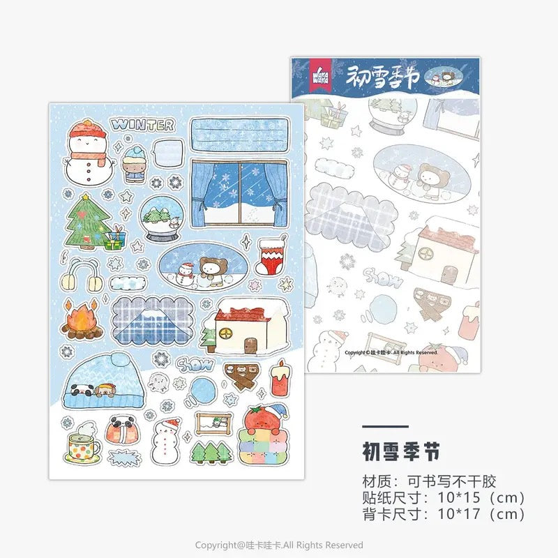 Panda Clover Snowman Deco Cartoon Sticker