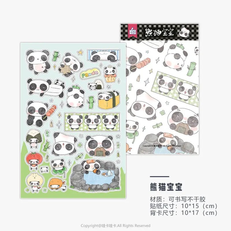 Panda Clover Snowman Deco Cartoon Sticker