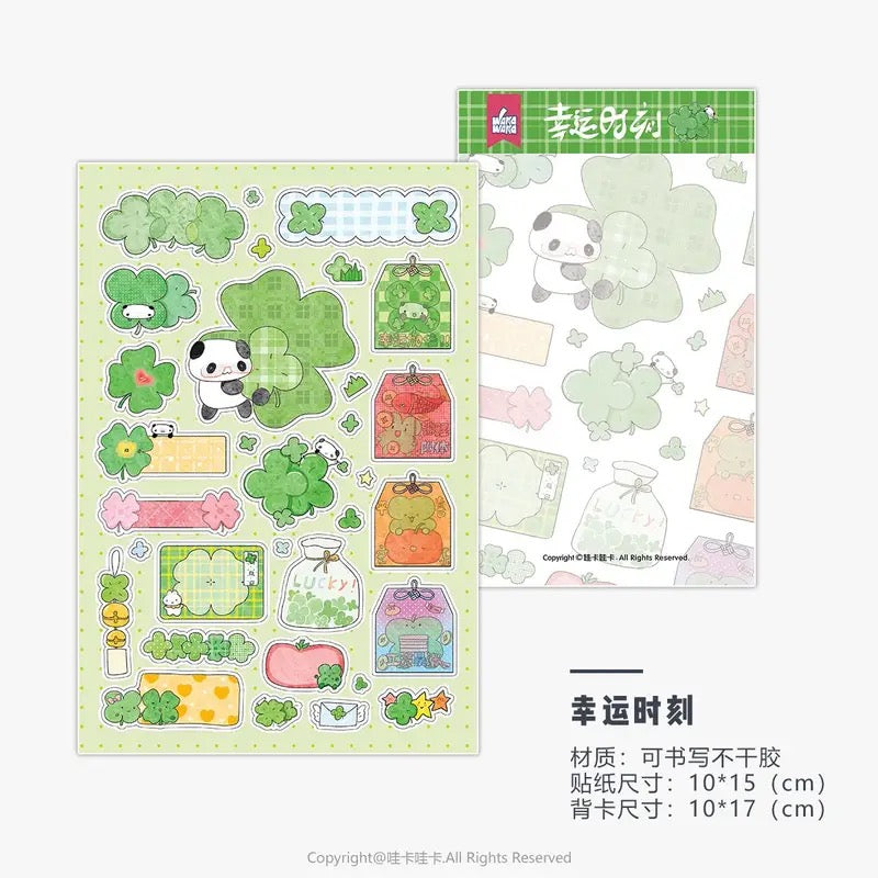 Panda Clover Snowman Deco Cartoon Sticker