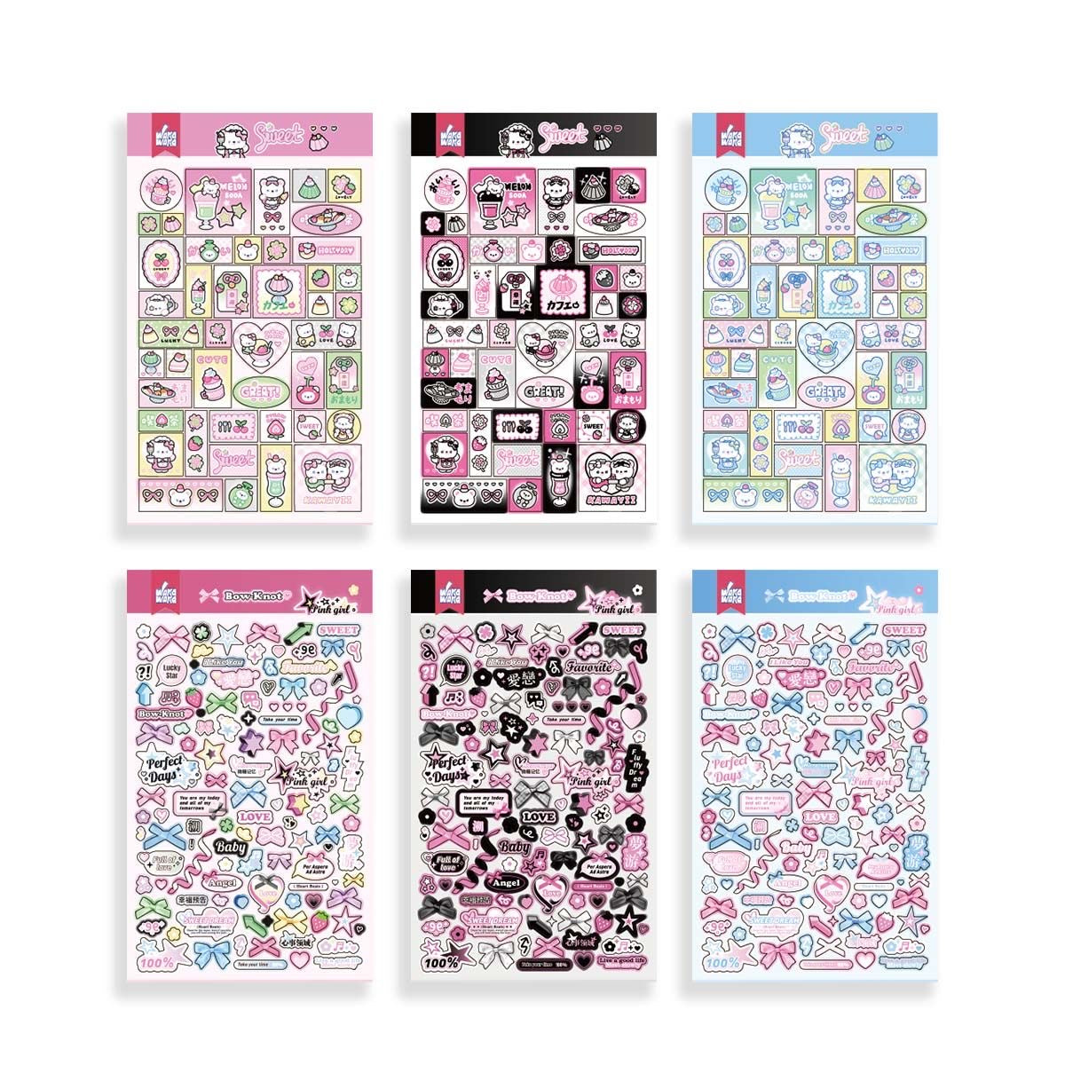 Sweet And Cool Black Pink Stickers