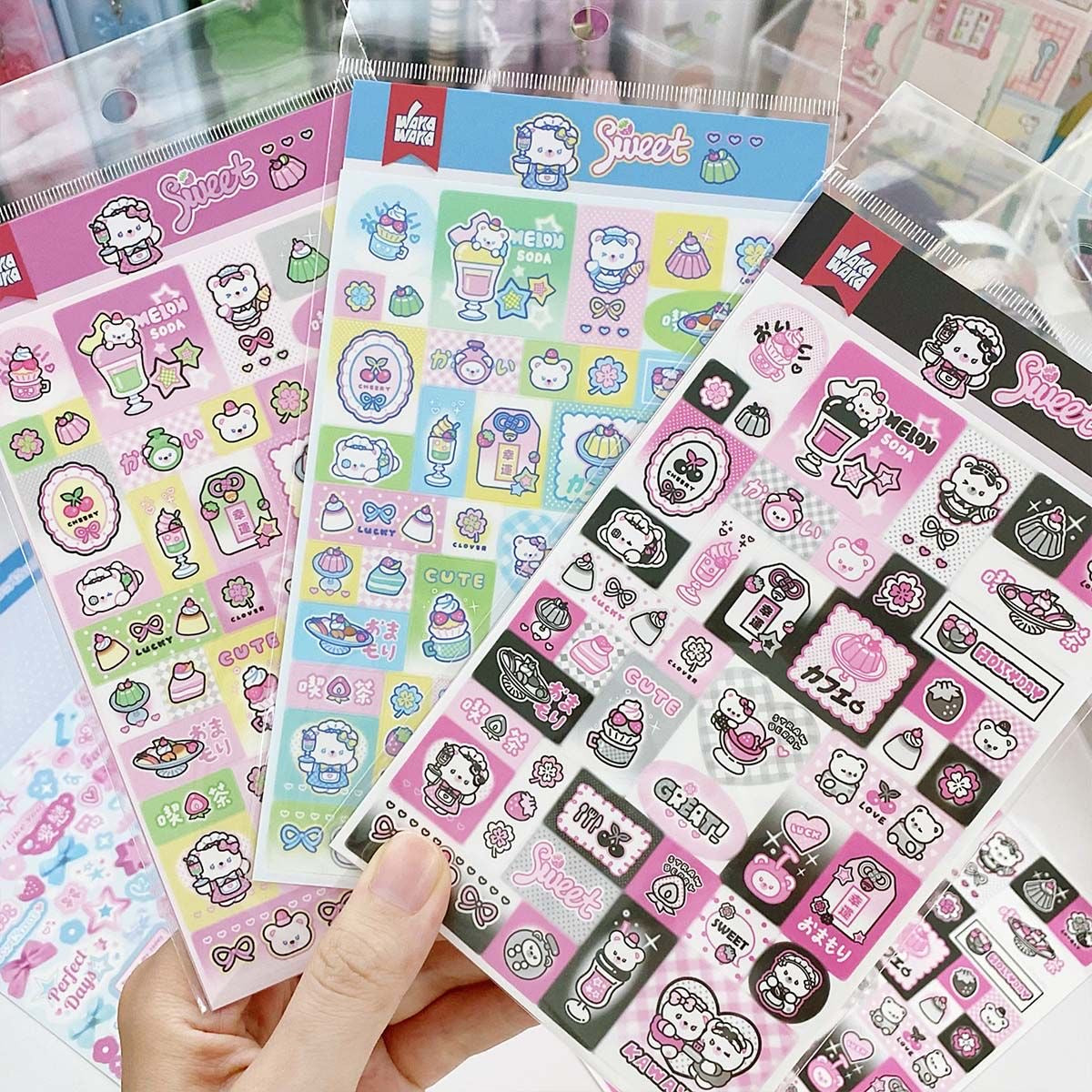Sweet And Cool Black Pink Stickers