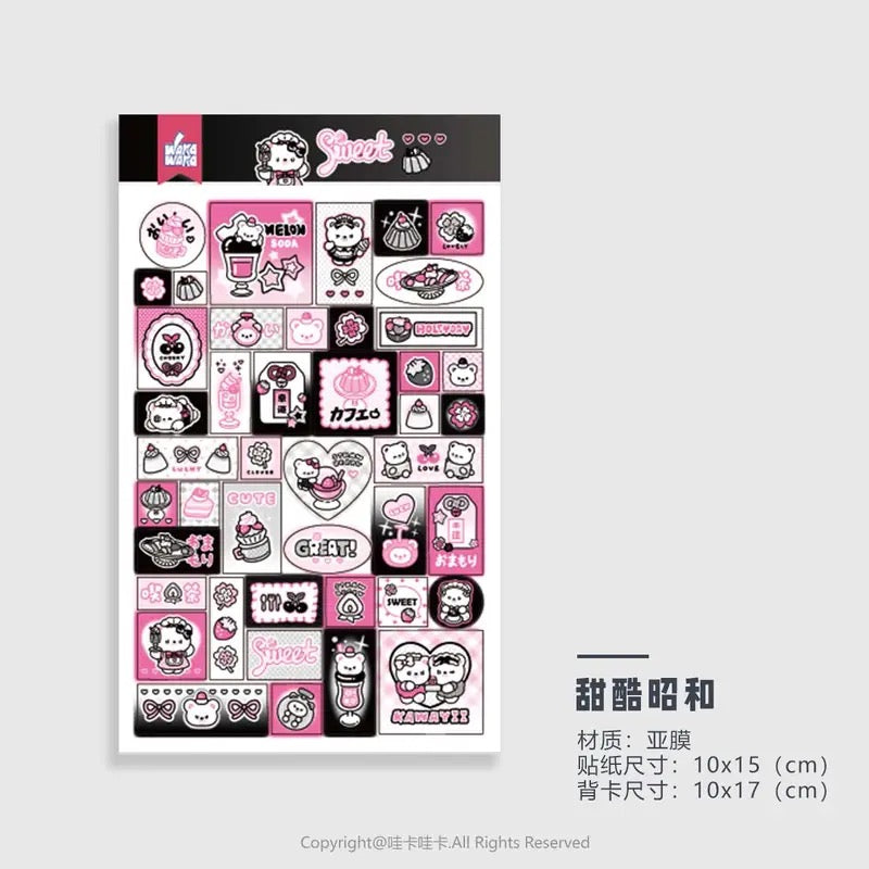 Sweet And Cool Black Pink Stickers