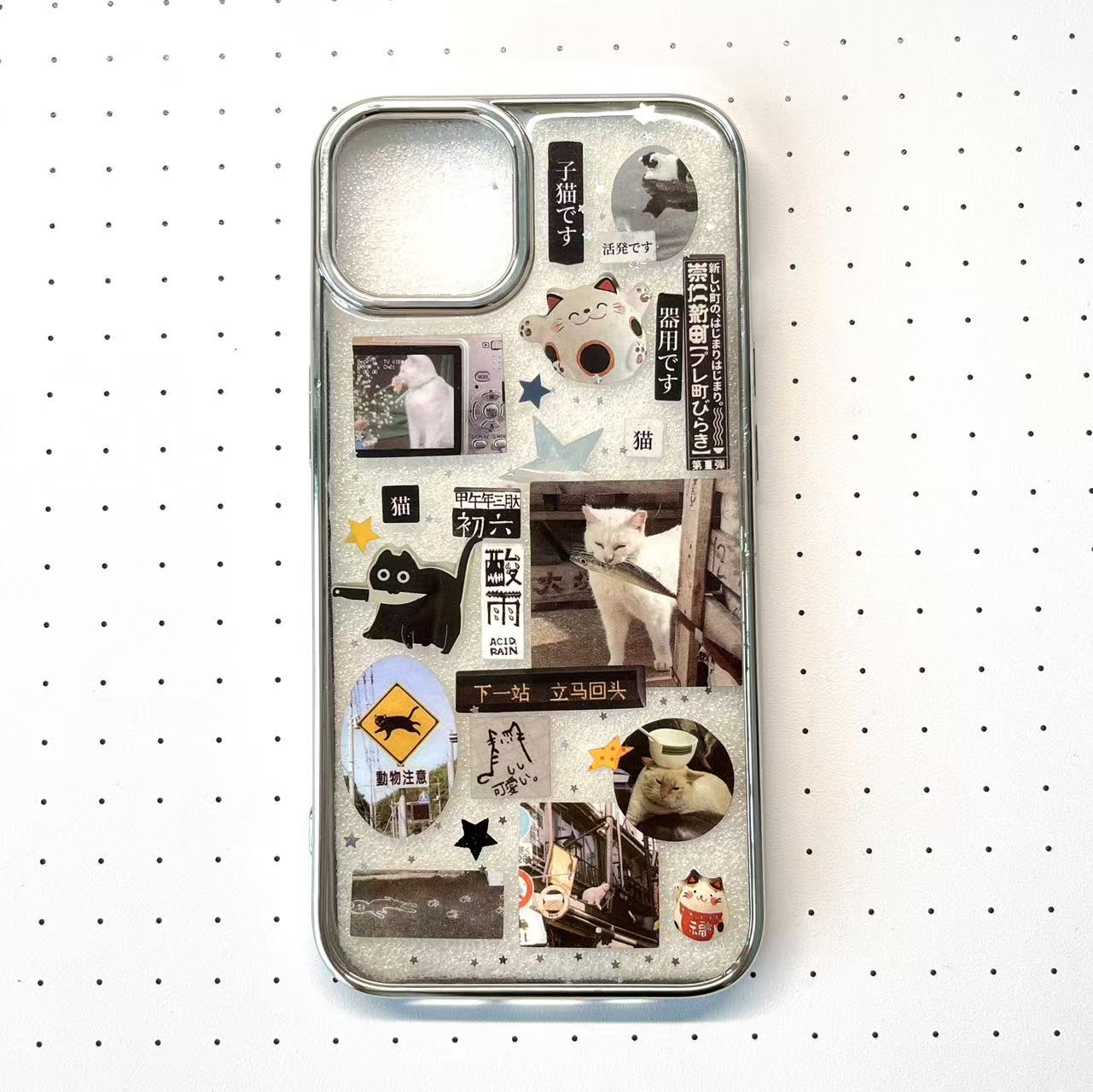 Cat Themed Handmade Sticker Phone Case Samsung Case
