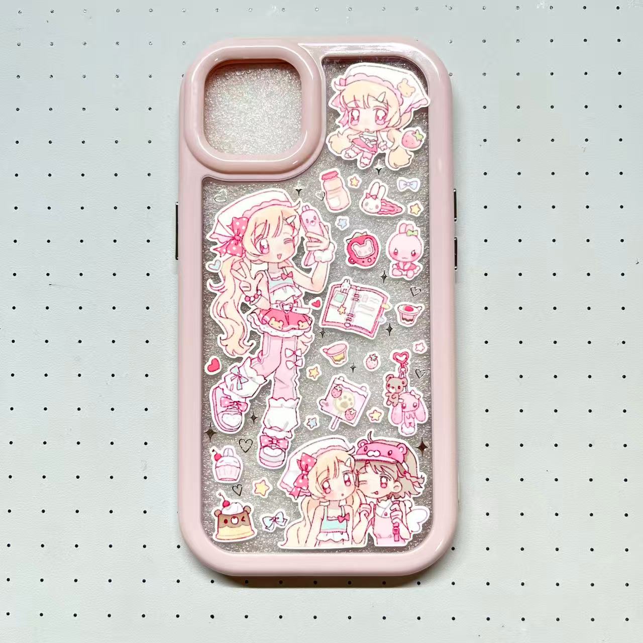 Sweet Heart Strawberry Vibrant Girl Handmade Sticker Phone Case Samsung Case