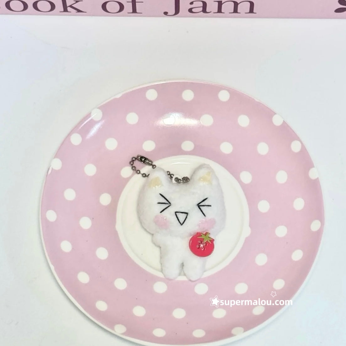 White And Black Toro Cat Keychain Plush Pendant