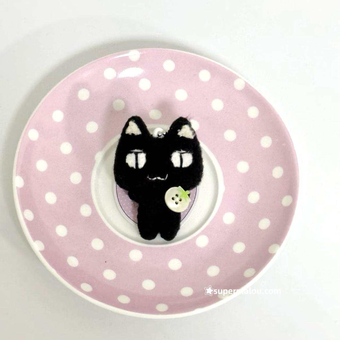 White And Black Toro Cat Keychain Plush Pendant
