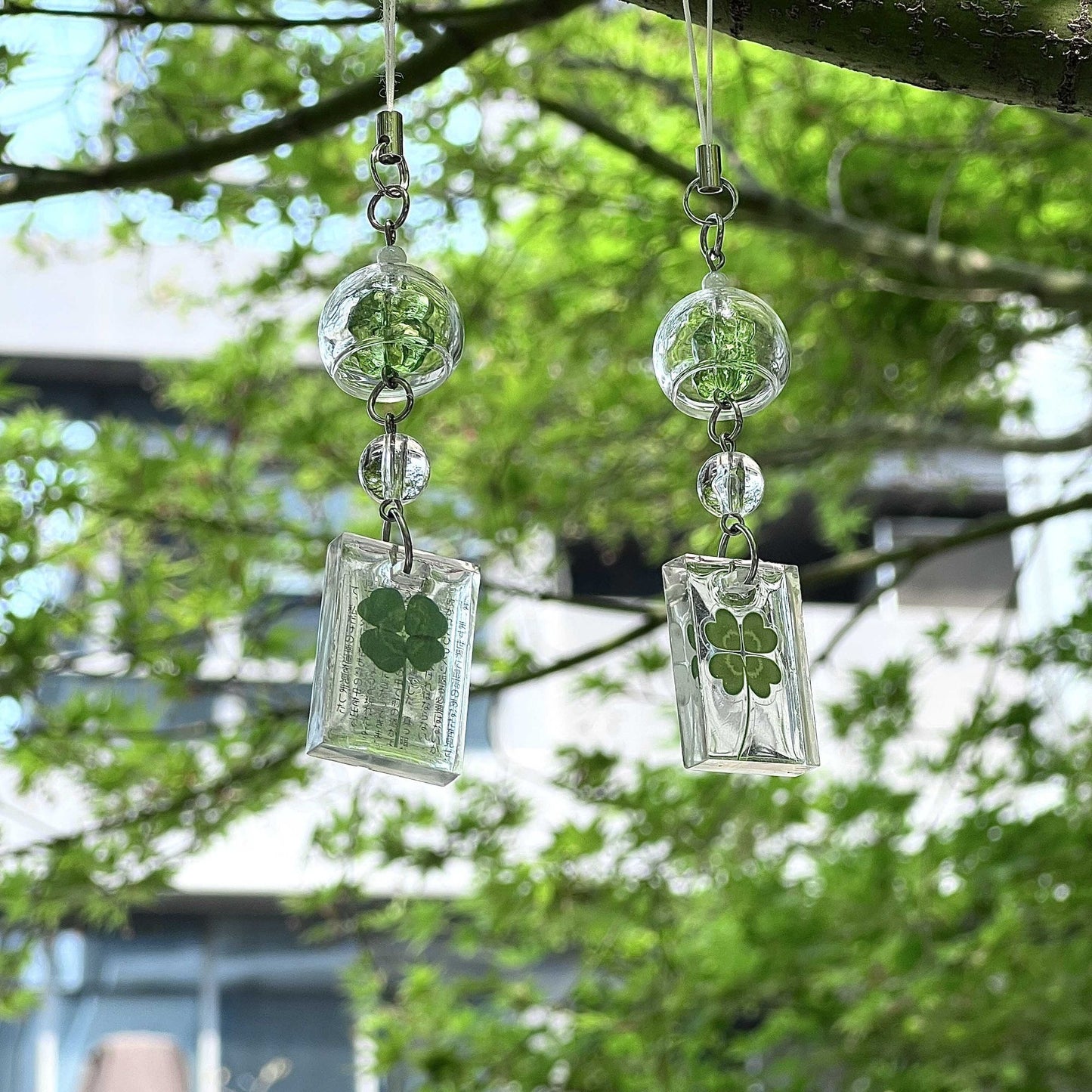 Wind Chimes Clover Letters Phone Chain