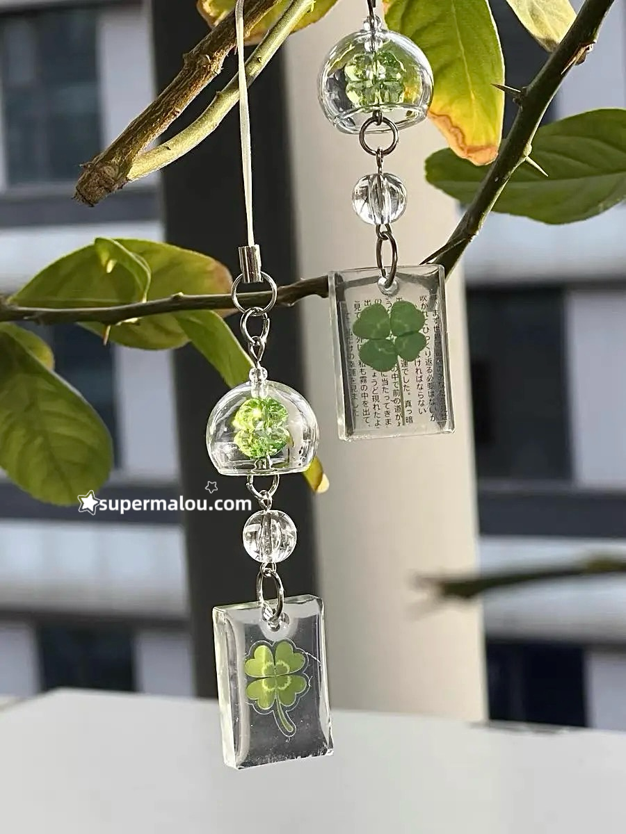 Wind Chimes Clover Letters Phone Chain