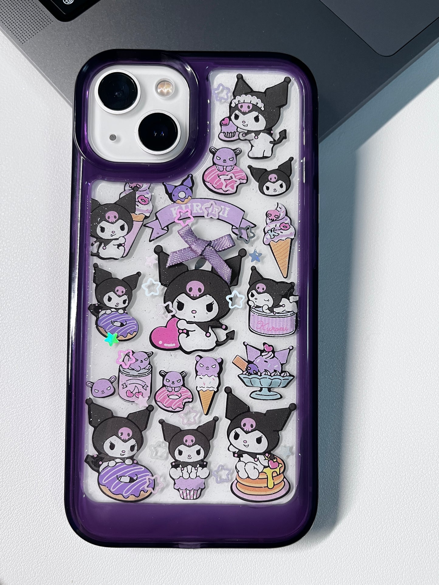 Kuromi Handmade Dispensing Sticker Phone Case