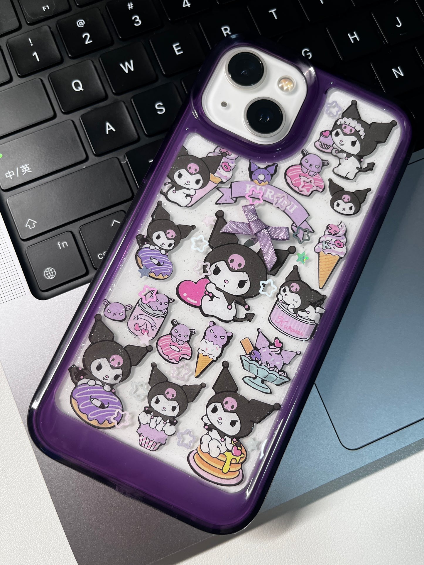 Kuromi Handmade Dispensing Sticker Phone Case