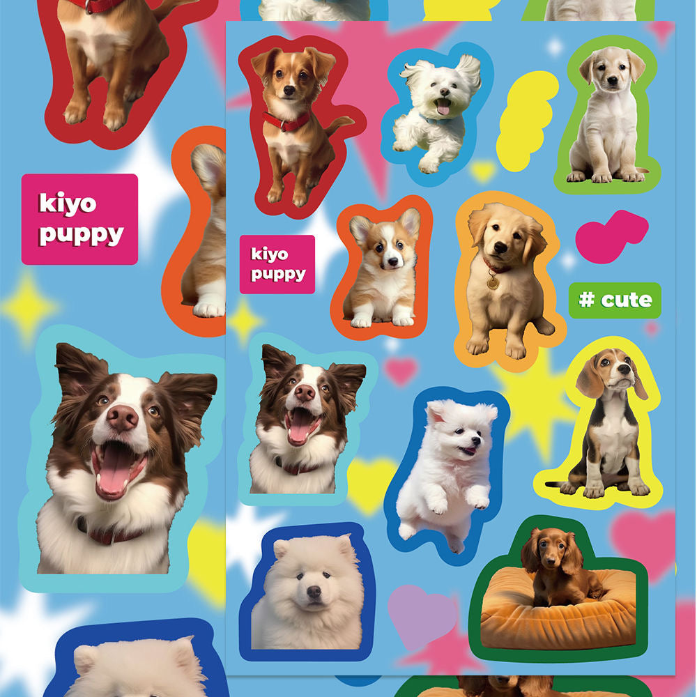 16 Sheets American Retro Animal Collage Cat Back Card Waterproof Stickers