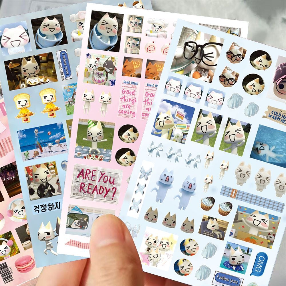 8 Sheets Toro Cat Stickers B