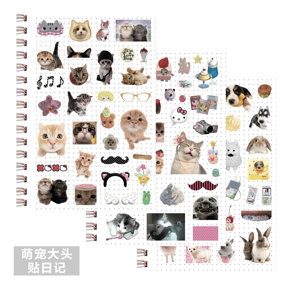 8 Sheets Of Cute Pet Close-up Stickers For Diary