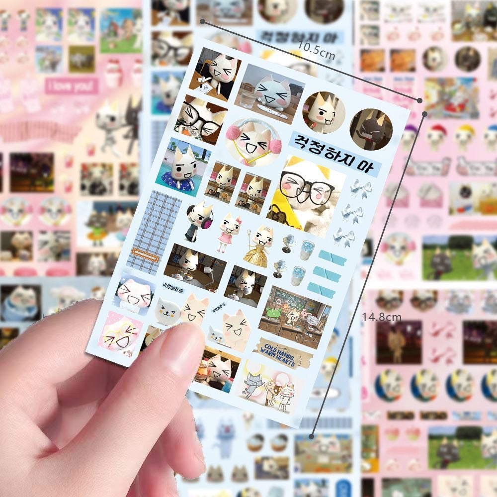 8 Sheets Toro Cat Stickers B