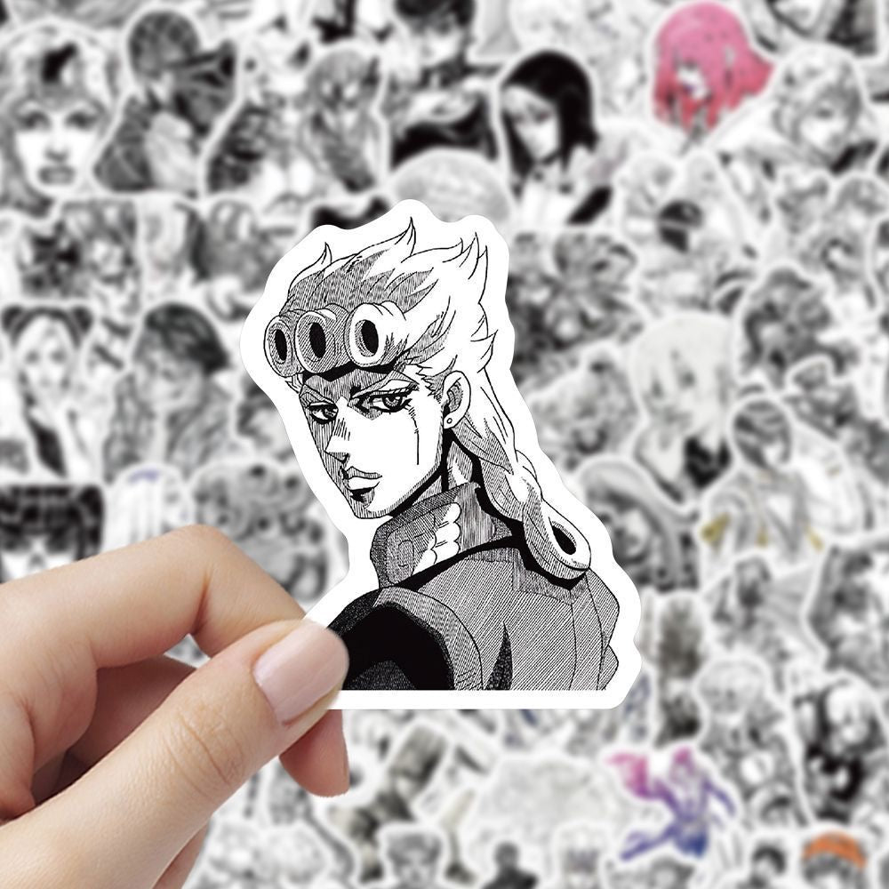 100Pcs Jojo's Bizarre Adventure Black And White Stickers B