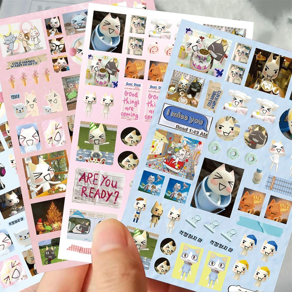 8 Sheets Toro Cat Stickers B