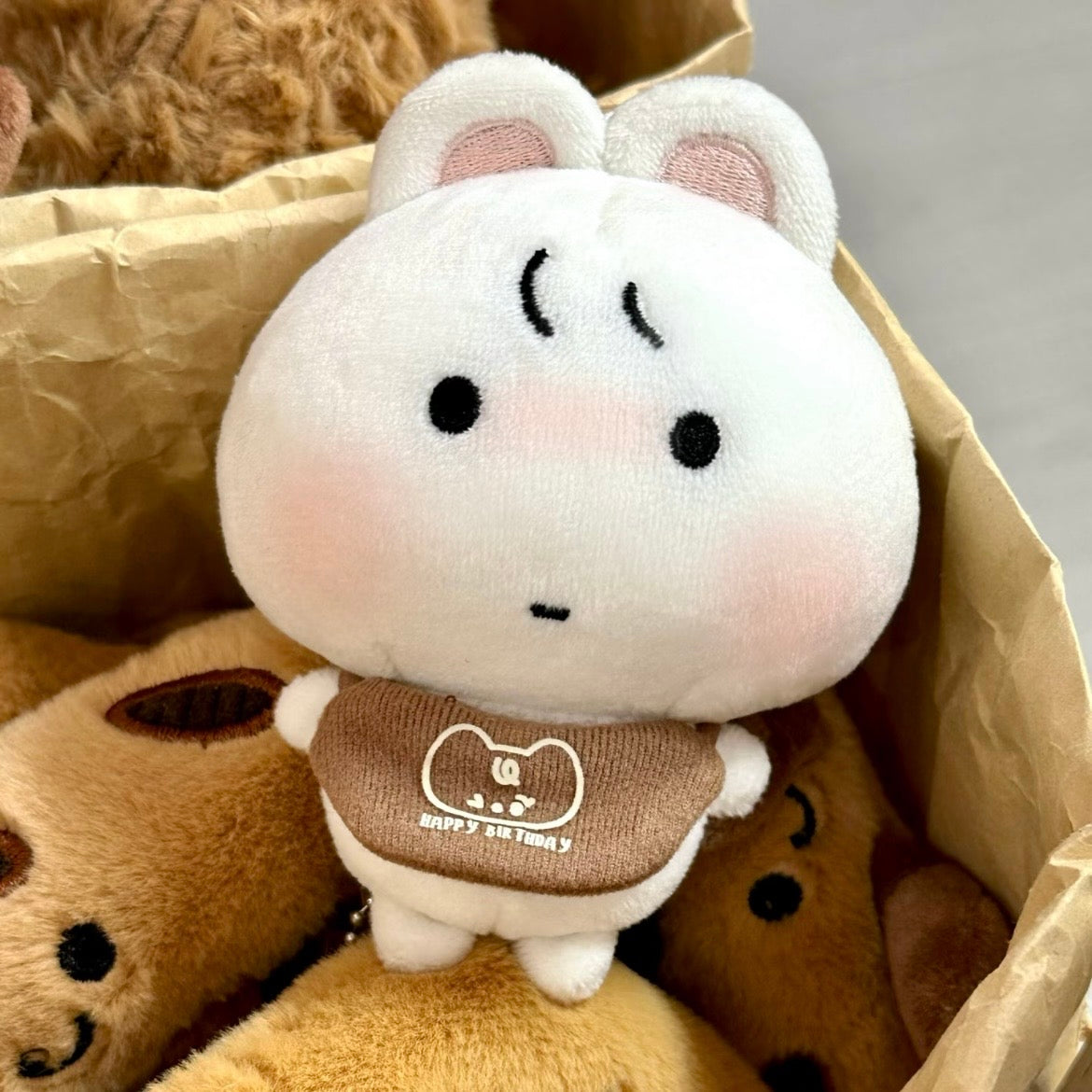 【Pre-Order】Glasses Bunny Plush Keychain Pendant