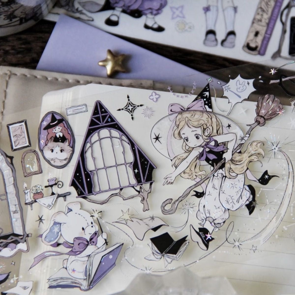 1.28M Little Witch Sticker Roll