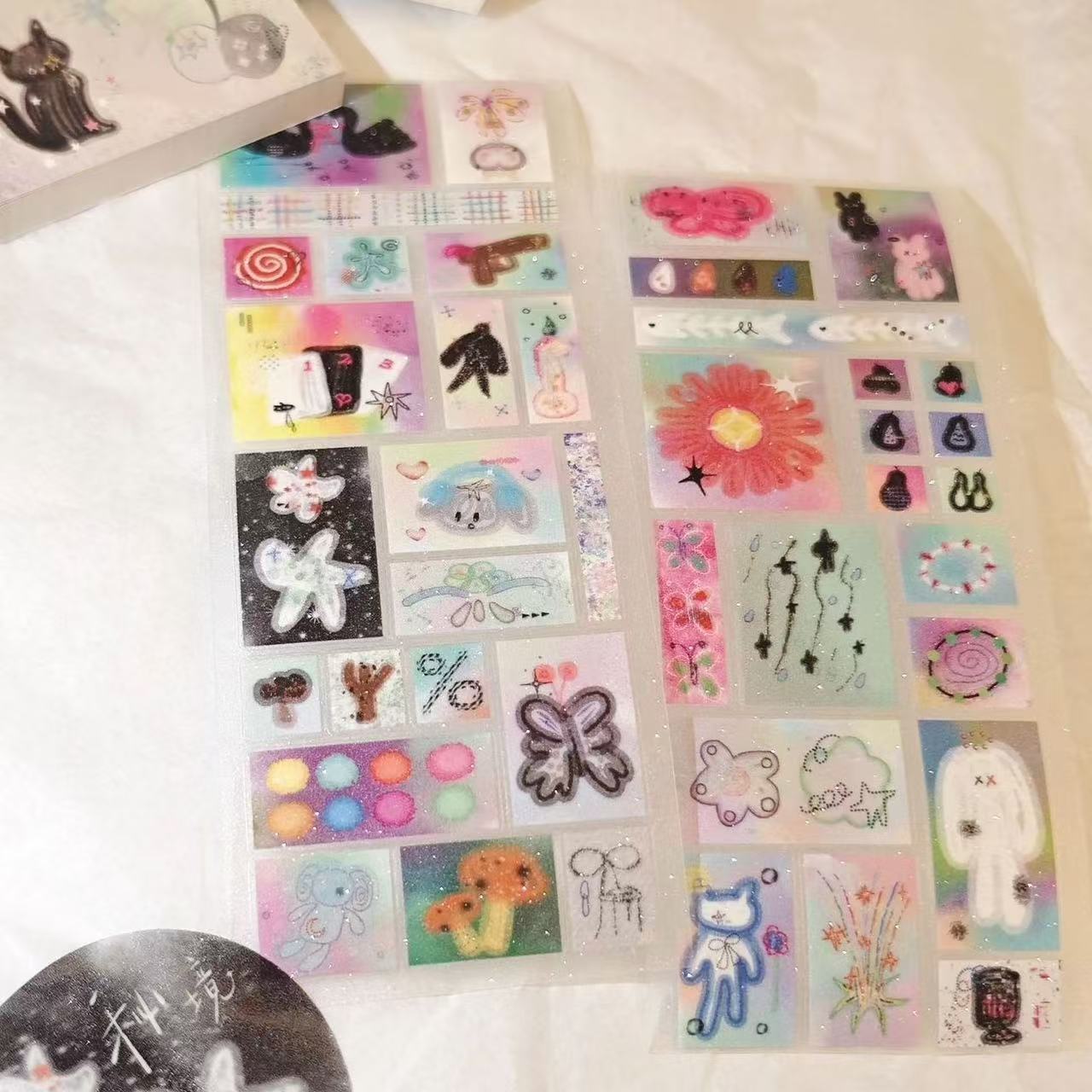 10.63inches Secret Realm Sparkling Sand Sticker Paper Roll Packaging