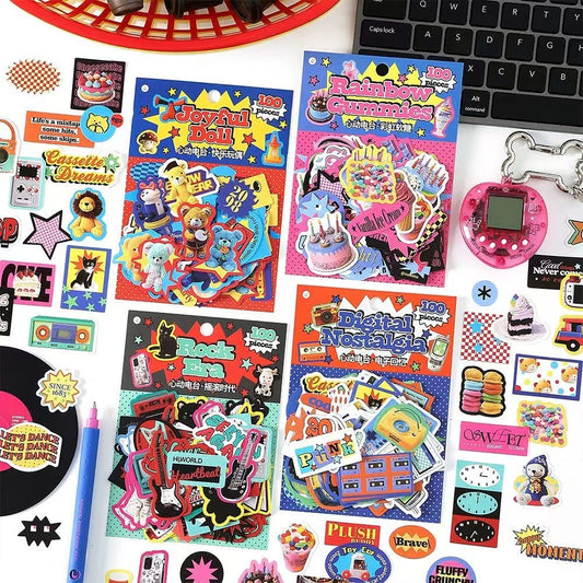 100Pcs Old Memory Radio Theme Stickers