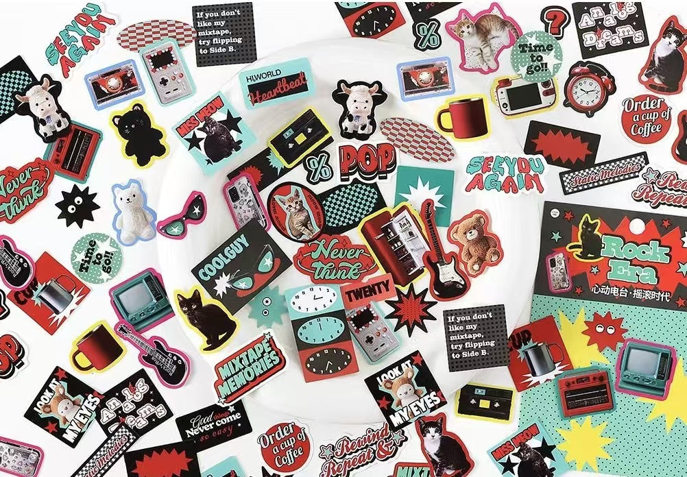 100Pcs Old Memory Radio Theme Stickers
