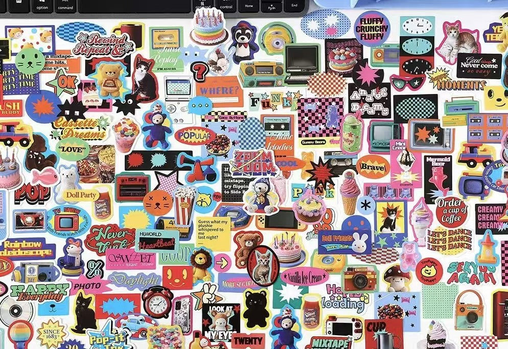 100Pcs Old Memory Radio Theme Stickers