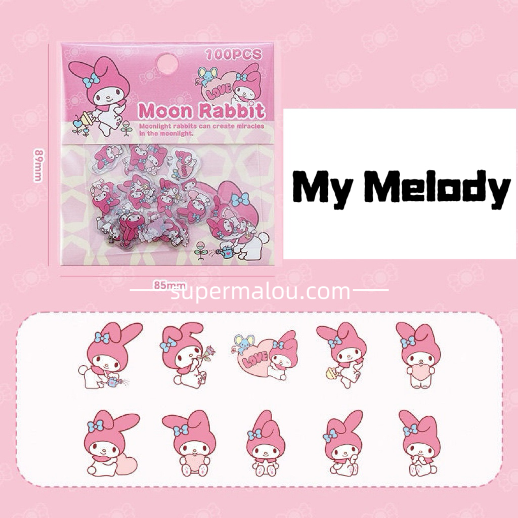 100pcs Sanrio Waterproof Tiny Stickers