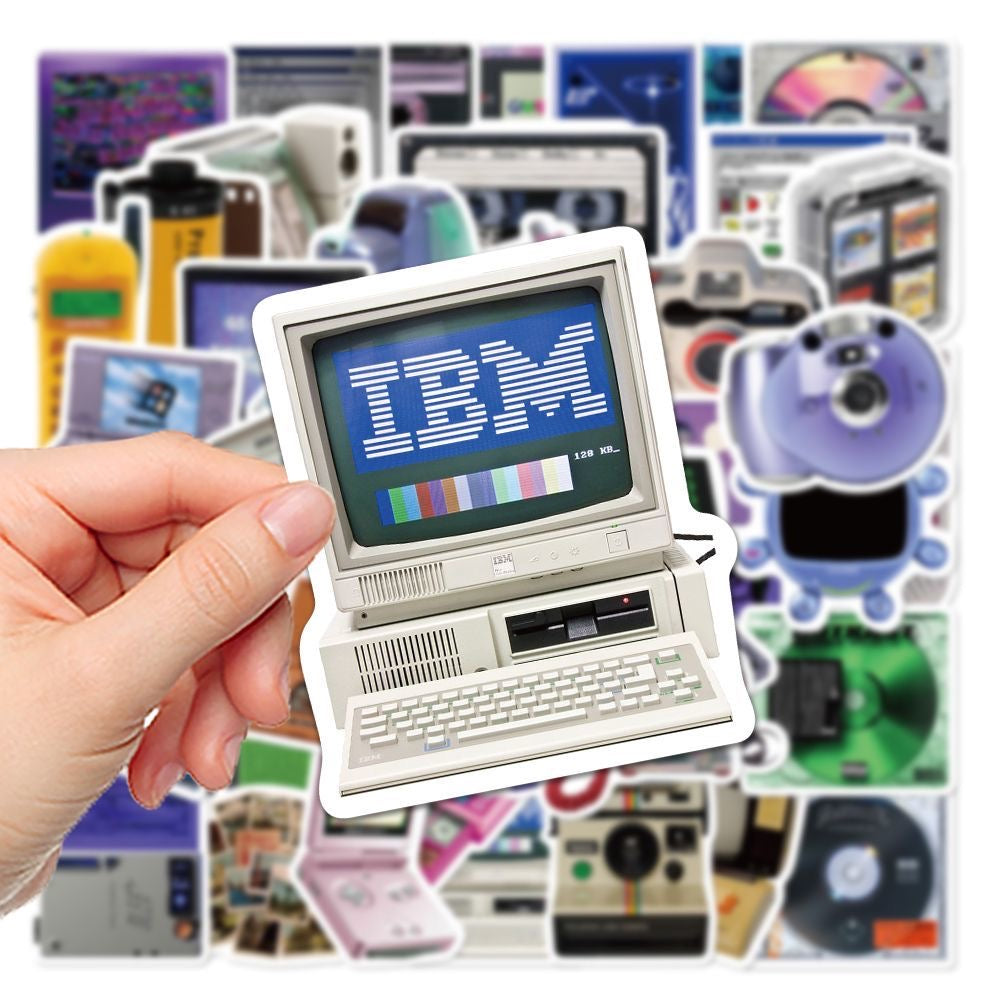 50 Pcs Retro Computer Game Console Waterproof Stickers
