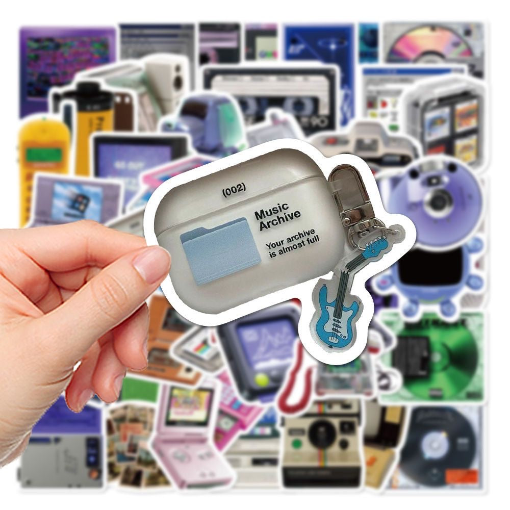 50 Pcs Retro Computer Game Console Waterproof Stickers