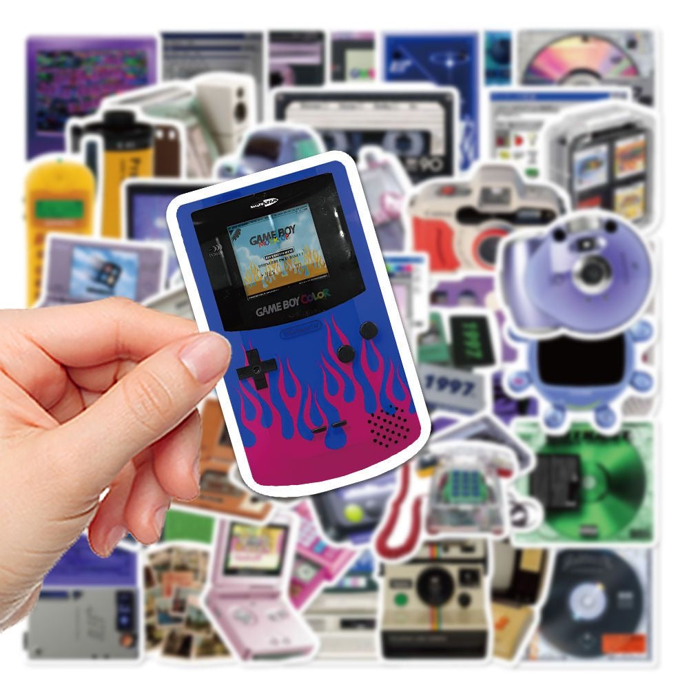 50 Pcs Retro Computer Game Console Waterproof Stickers