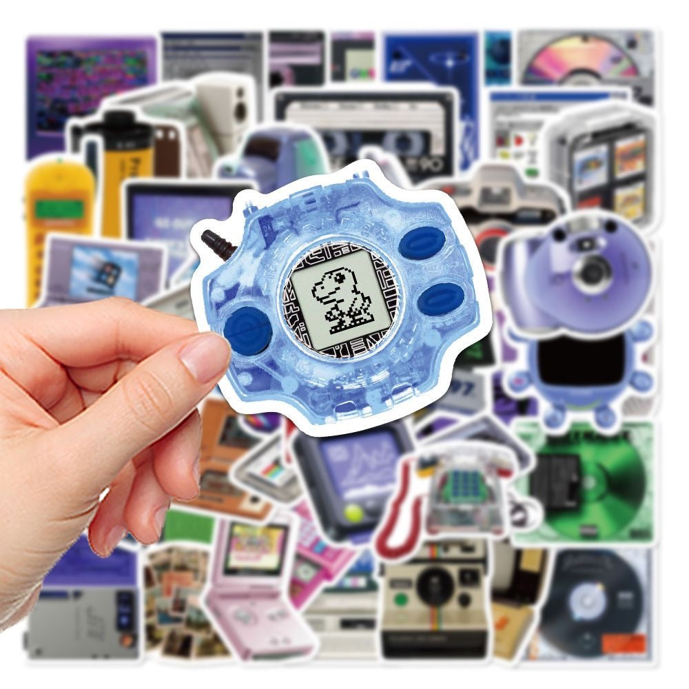 50 Pcs Retro Computer Game Console Waterproof Stickers