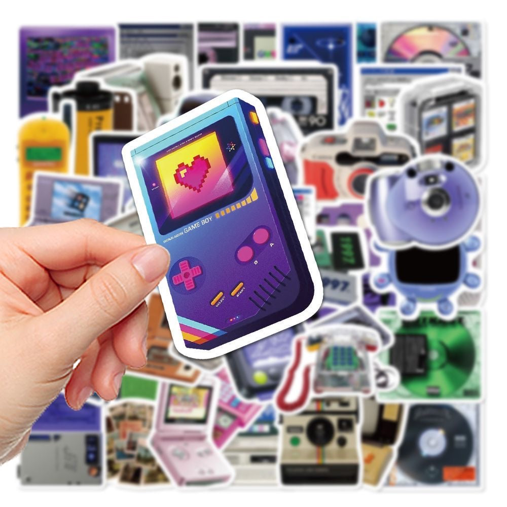 50 Pcs Retro Computer Game Console Waterproof Stickers