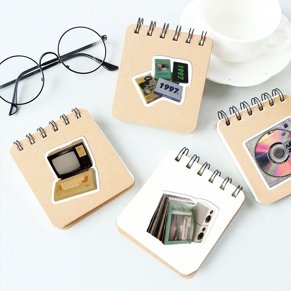 50 Pcs Retro Computer Game Console Waterproof Stickers
