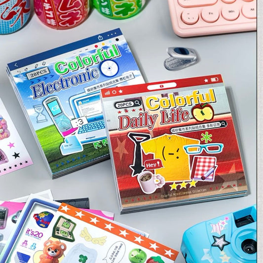 20Pages Colorful Bazaar Sticker Book