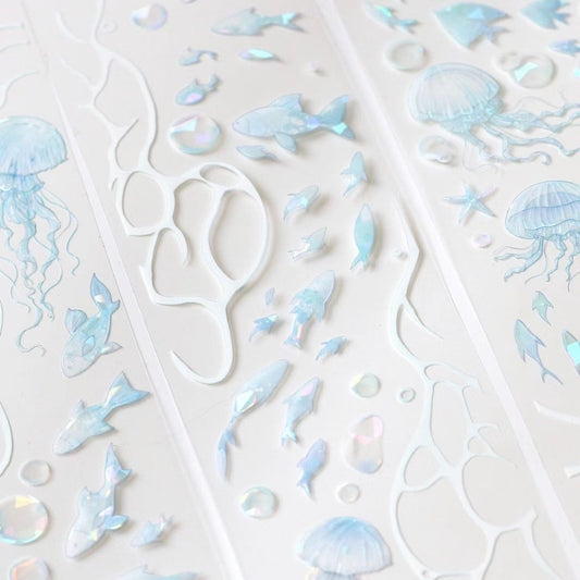 1M Sea Wave Secret Language Sticker Roll