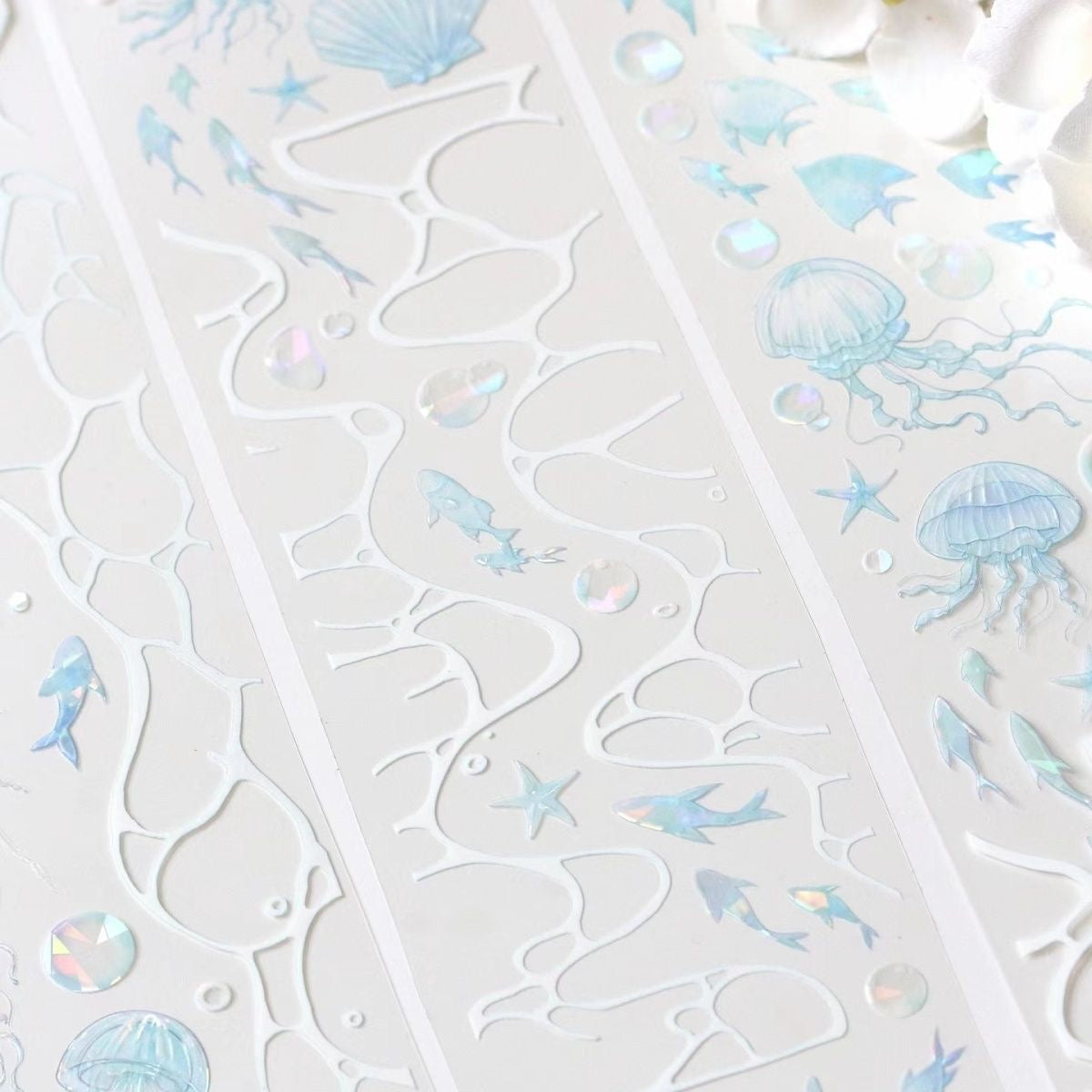 1M Sea Wave Secret Language Sticker Roll