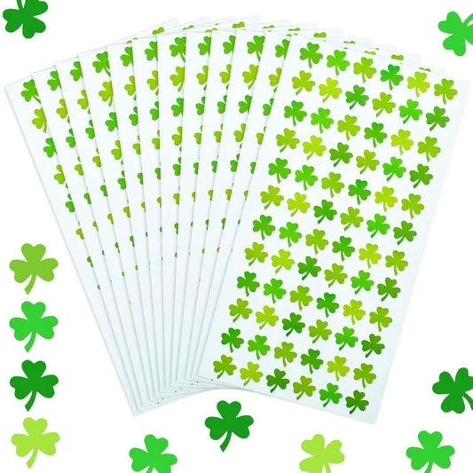 10 Sheets Clover Deco Waterproof Stickers