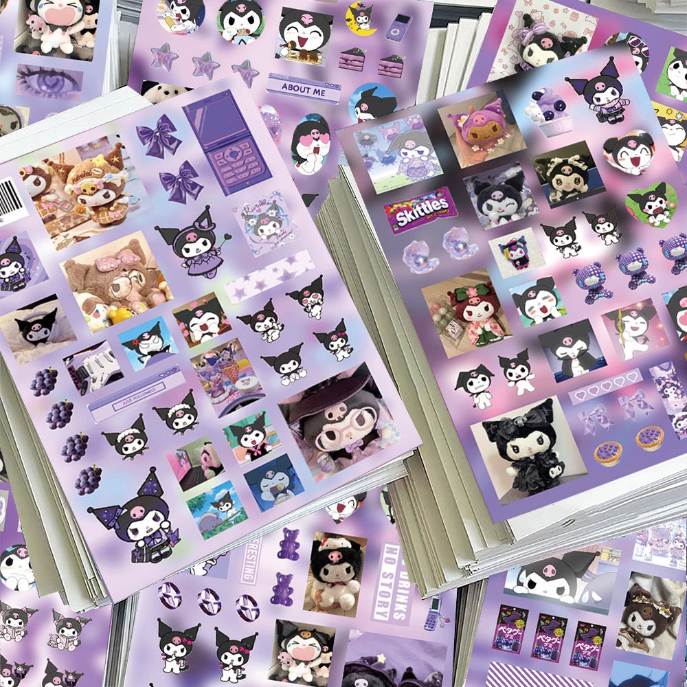 8 Sheets Kuromi Stickers D